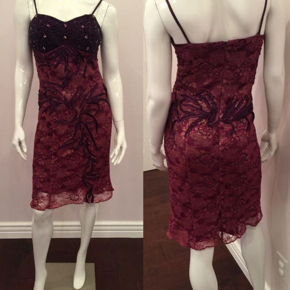 Deep purple sequin cocktail dress